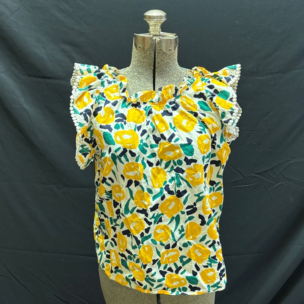 THML Yellow Floral Ruffle Sleeve Camisole